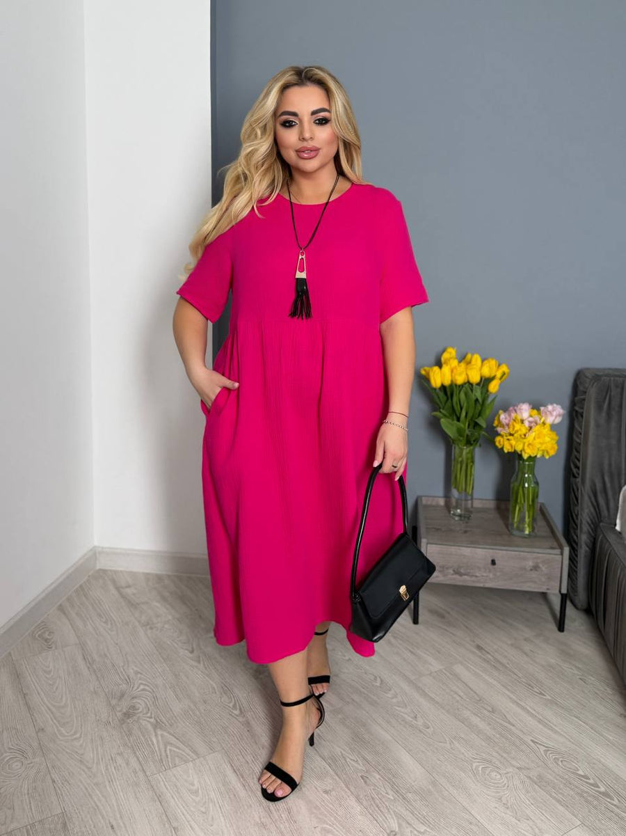 Knee-length cotton dress  - Twiggy Shop