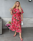 Midi dress with belt
