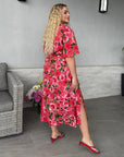 Midi dress with belt