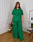 Комплект от памучна Fabric с волан, White цвят, Composition 70% cotton и 30% polyester, за комфорт и стил.