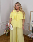 Комплект от памучна Fabric с волан, Composition 70% cotton и 30% polyester, изображение на дреха с деликатни детайли