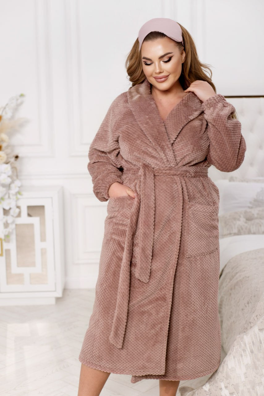 Warm robe with a belt - Twiggy Shop