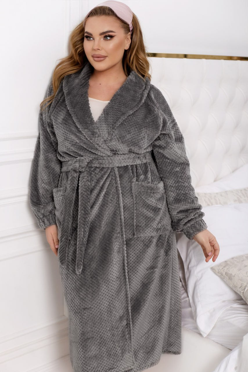 Warm robe with a belt - Twiggy Shop