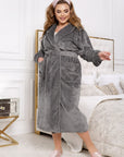 Warm robe with a belt - Twiggy Shop