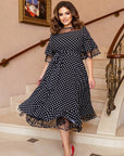 Polka dot dress with mesh  - Twiggy Shop
