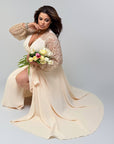 Long lace dress  от polyester SV082025, Whiteа, с изящни дантеlinen и детайли и елегантен дизайн.