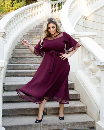 Flared dress with mesh  - Twiggy Shop