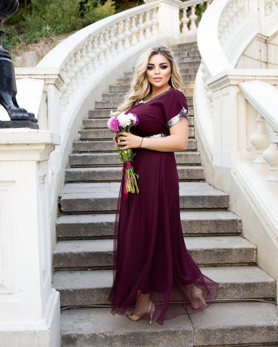 Soft fabric dress with mesh  - Twiggy Shop