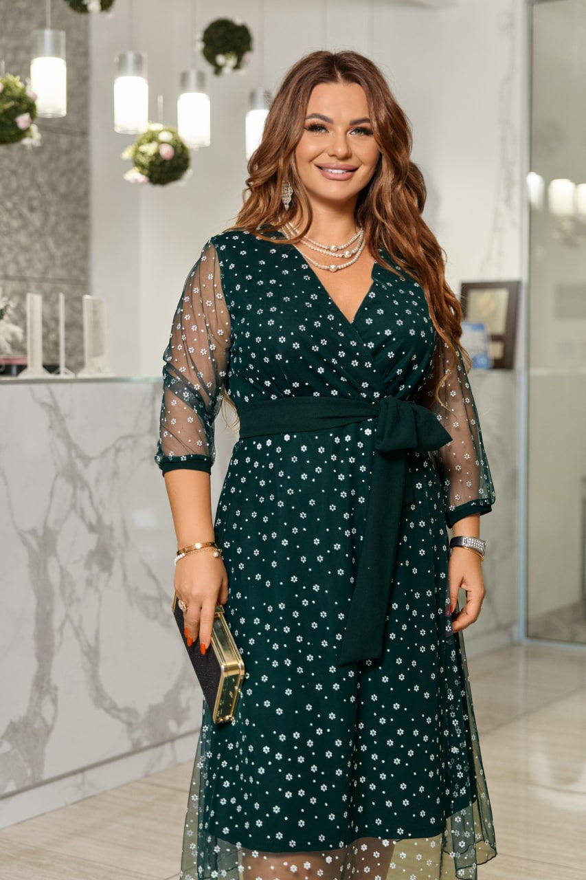 Evening dress with shiny mesh  - Twiggy Shop