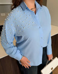 Shirt with pearls  - Twiggy Shop