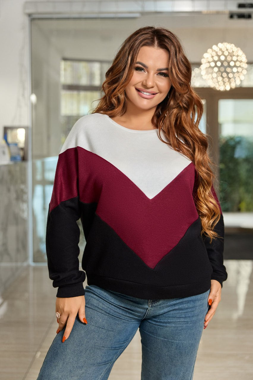 Soft three-colored sweater  - Twiggy Shop