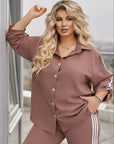 Shirt and pants set  със cmес от cotton, polyester и elastane, Light blue цвят, подходящ за ежедневен стил.