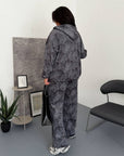 Everyday hooded set, viscose, cotton and elastane, comfortable everyday outfit.
