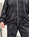 Everyday hooded set made from viscose, cotton and elastane, white, comfortable and stylish for everyday wear.