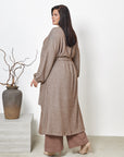 Cardigan lungo e soffice con cintura