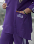 Pants and blazer set with stripes , polyester и lycra, модерна ежедневна облеклo с елегантен дизайн.