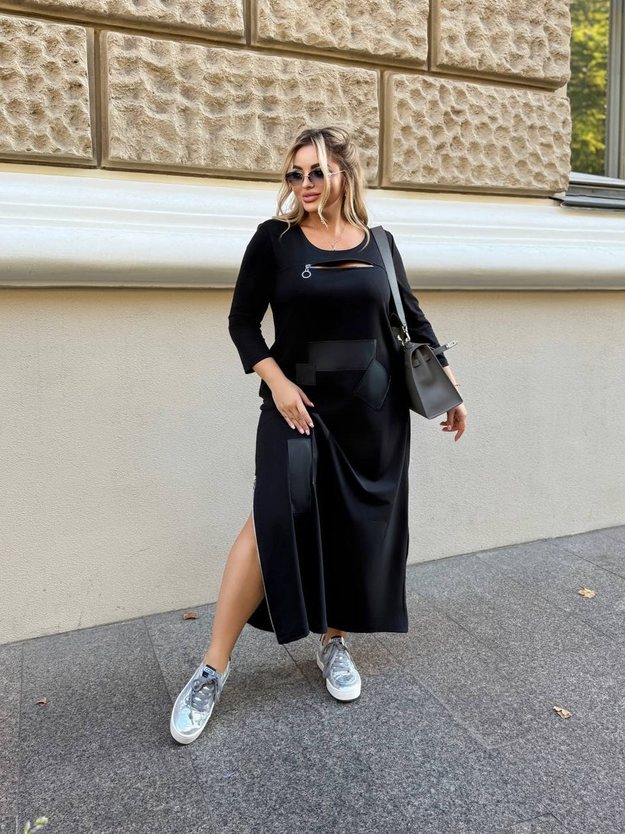 Long dress with zippers  - Twiggy Shop