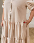 Long linen dress with buttons
