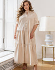 Long linen dress with buttons