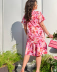Floral dress with ruffles