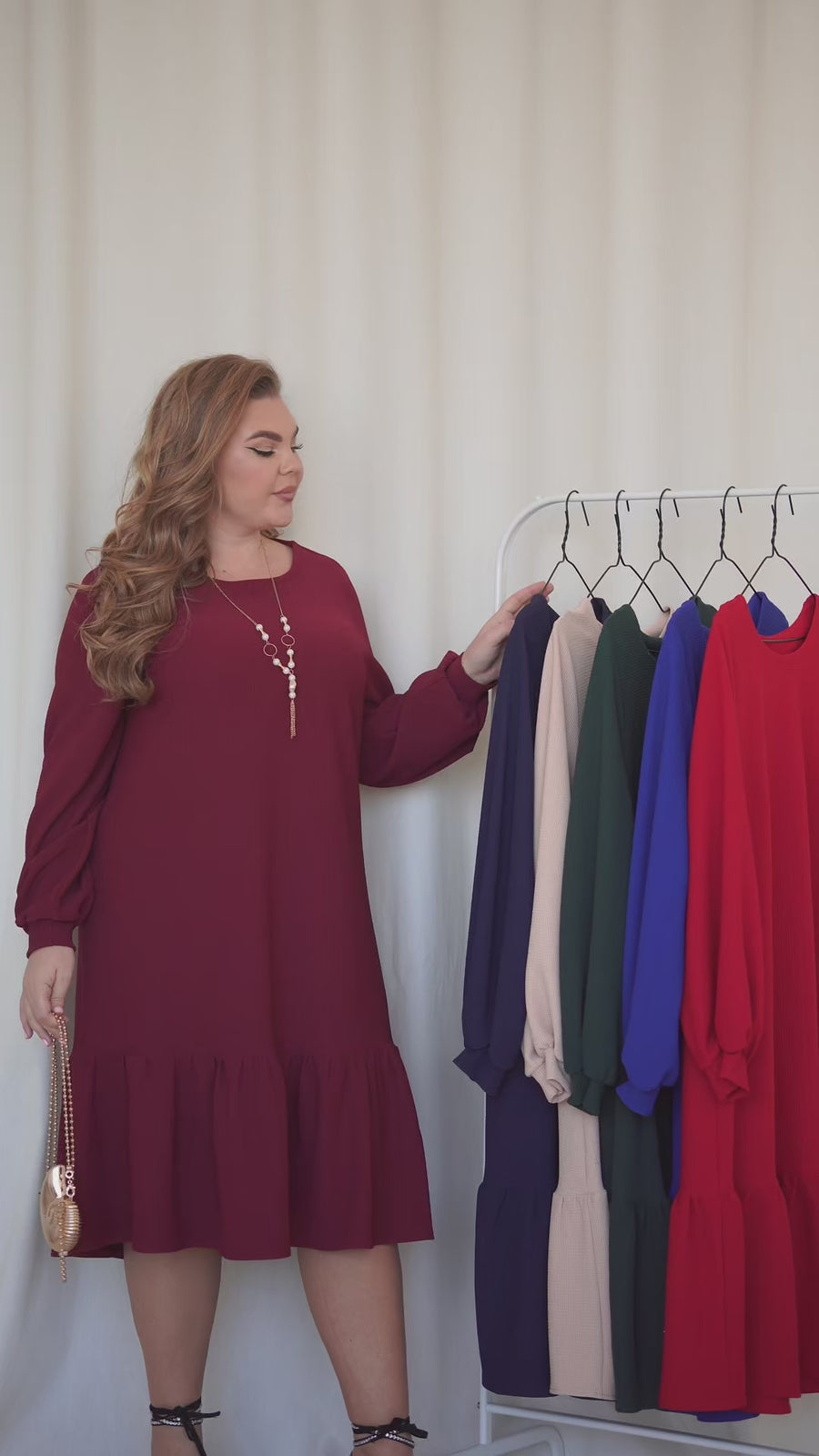 Φόρεμα Lurex με βολάν