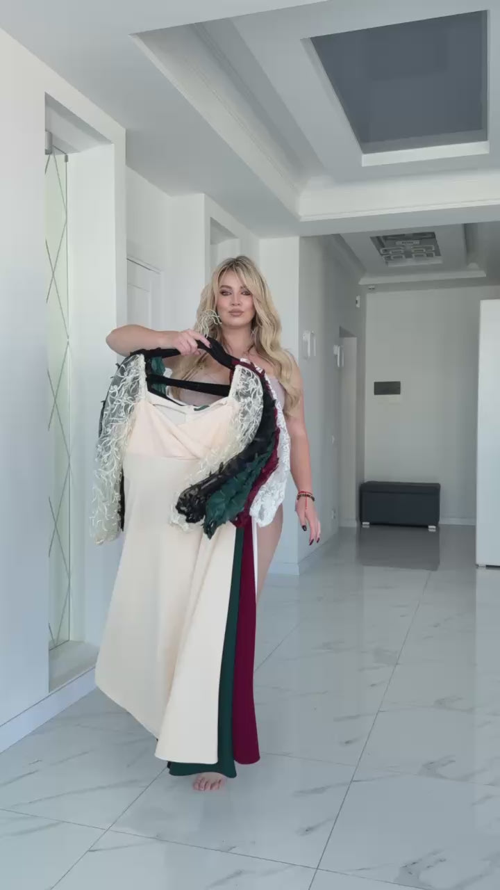 Midi dress with mesh