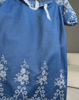 Rochie midi din bumbac-denim brodat