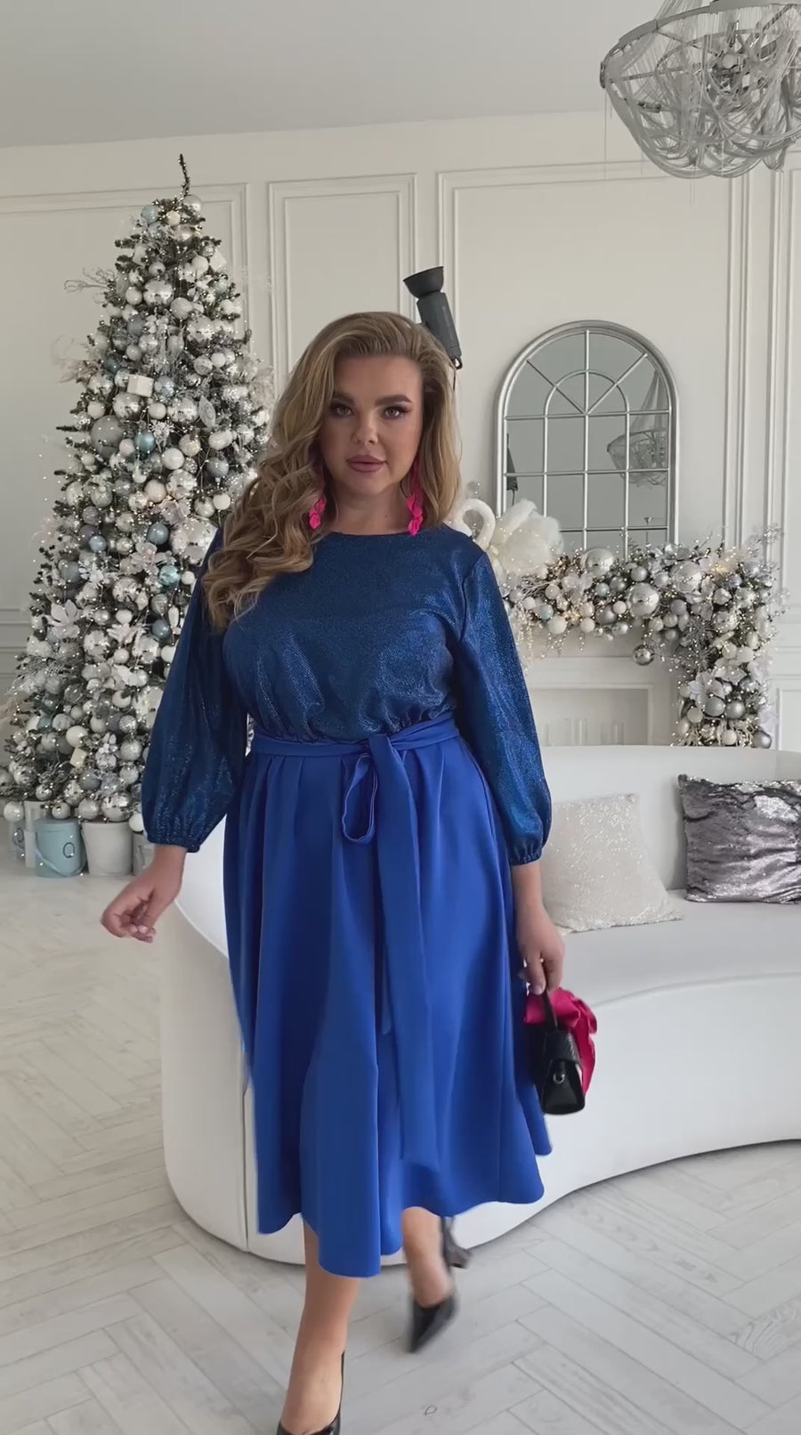 Combined dress with lurex