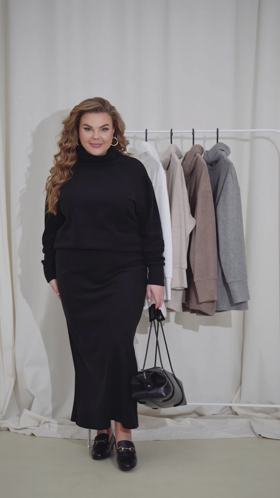 Soft sweater and skirt set