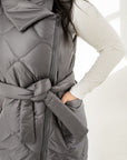 Long vest made of fleece