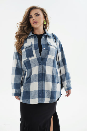 Checkered tweed shirt
