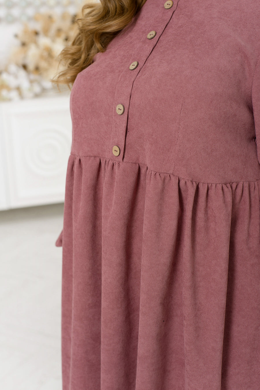 Velvet dress with buttons