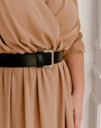 Chiffon dress with a belt