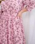 Шифоновое платье с поясом
