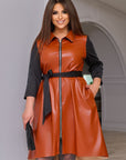 Eco leather dress with decor