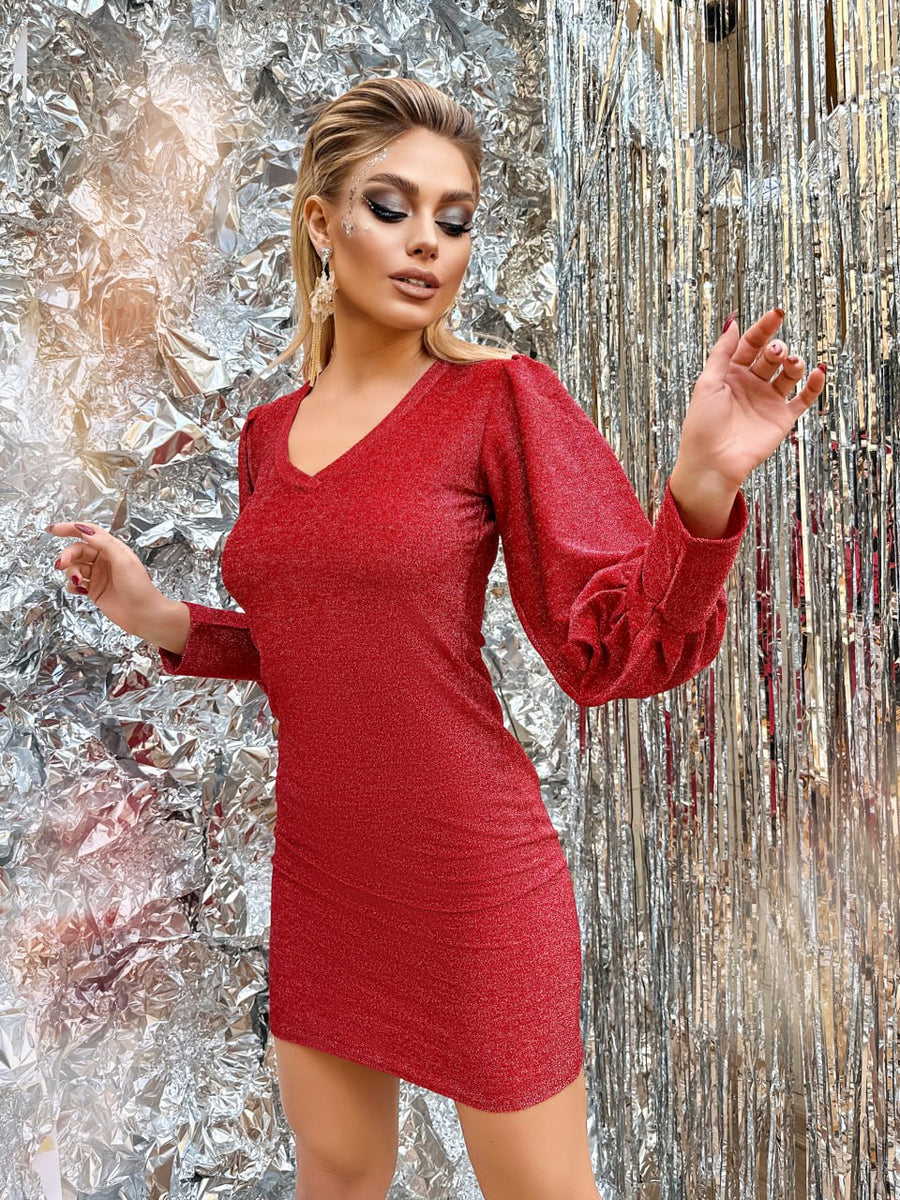 Knit dress with shimmer